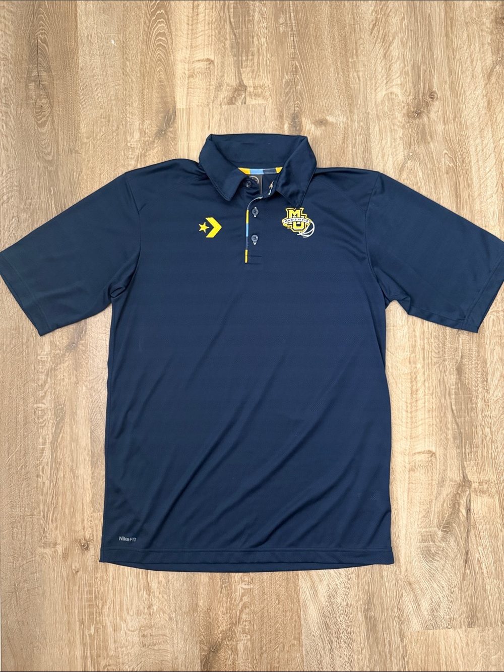 Marquette University Converse Navy Blue Short-Sleeve Polo